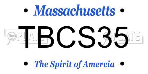 TBCS35 Massachusetts License Plate