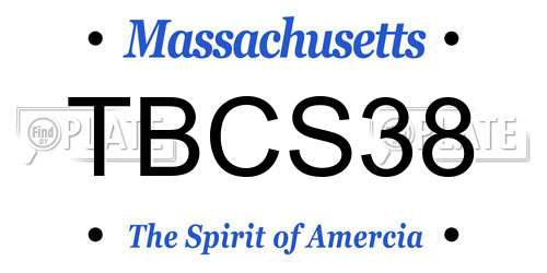 TBCS38 Massachusetts License Plate