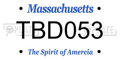 TBD053 Massachusetts License Plate