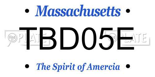 TBD05E Massachusetts License Plate