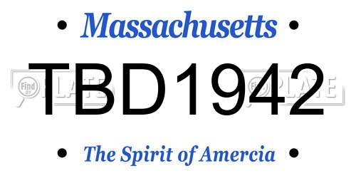 TBD1942 Massachusetts License Plate