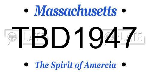 TBD1947 Massachusetts License Plate