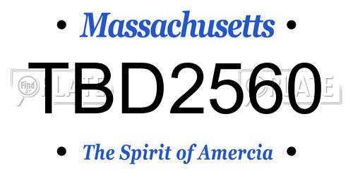 TBD2560 Massachusetts License Plate