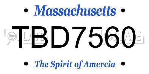 TBD7560 Massachusetts License Plate