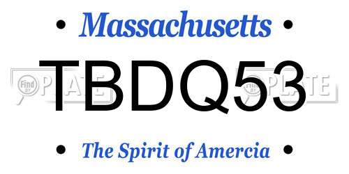 TBDQ53 Massachusetts License Plate