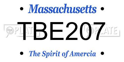 TBE207 Massachusetts License Plate