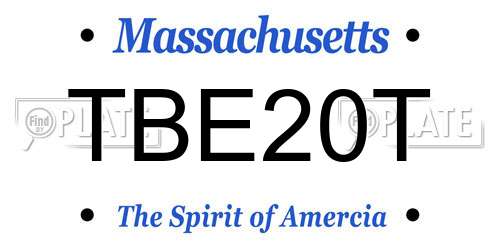 TBE20T Massachusetts License Plate