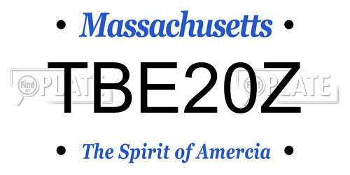 TBE20Z Massachusetts License Plate