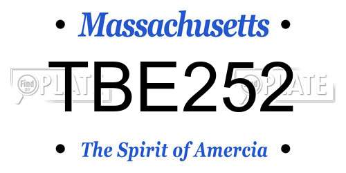 TBE252 Massachusetts License Plate