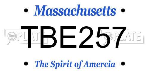 TBE257 Massachusetts License Plate