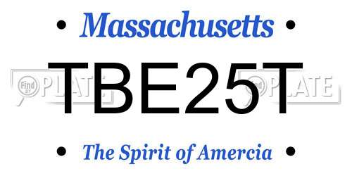 TBE25T Massachusetts License Plate