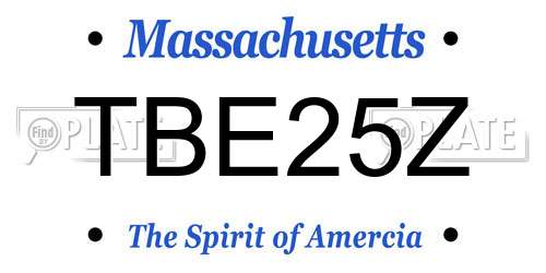 TBE25Z Massachusetts License Plate