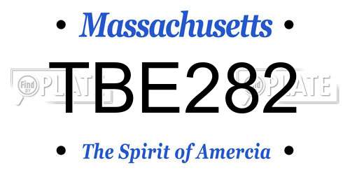 TBE282 Massachusetts License Plate
