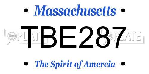 TBE287 Massachusetts License Plate