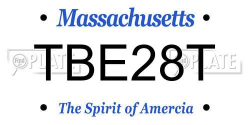 TBE28T Massachusetts License Plate