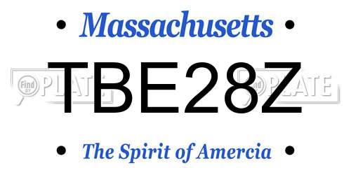 TBE28Z Massachusetts License Plate