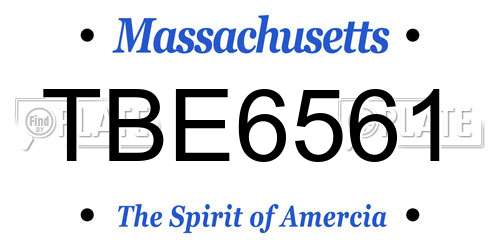 TBE6561 Massachusetts License Plate