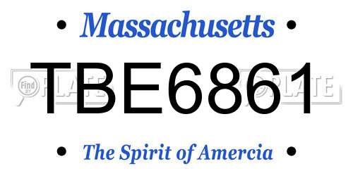 TBE6861 Massachusetts License Plate