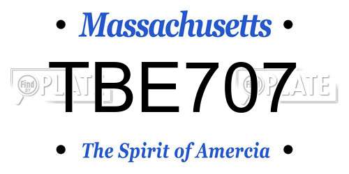 TBE707 Massachusetts License Plate