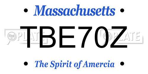TBE70Z Massachusetts License Plate