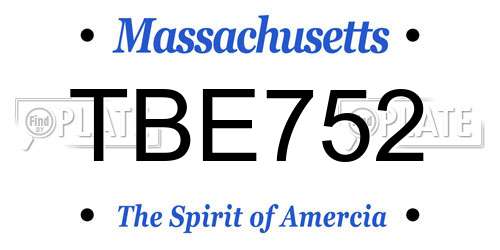 TBE752 Massachusetts License Plate