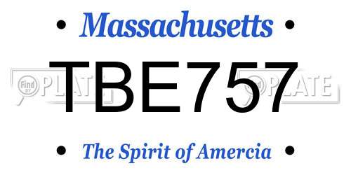 TBE757 Massachusetts License Plate