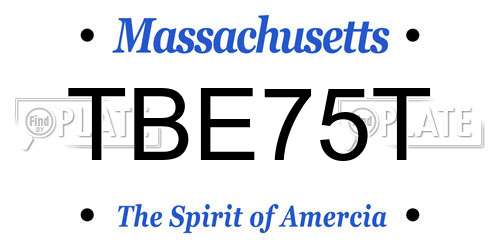 TBE75T Massachusetts License Plate