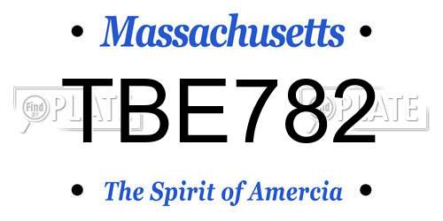 TBE782 Massachusetts License Plate