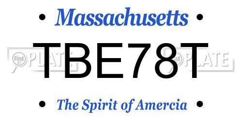 TBE78T Massachusetts License Plate
