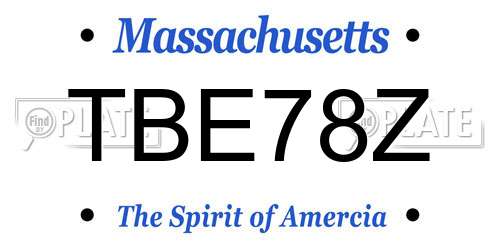 TBE78Z Massachusetts License Plate