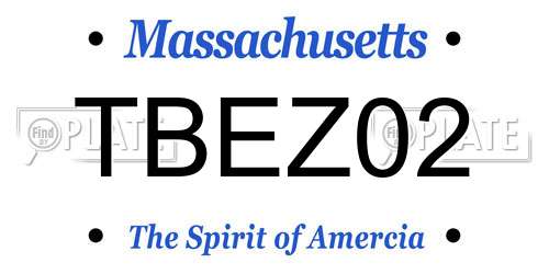 TBEZ02 Massachusetts License Plate
