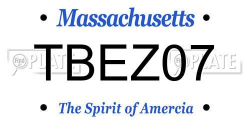TBEZ07 Massachusetts License Plate