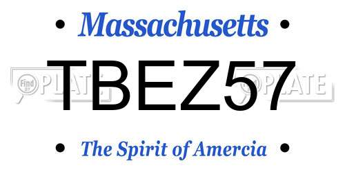 TBEZ57 Massachusetts License Plate