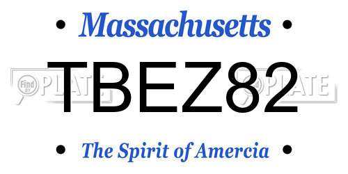 TBEZ82 Massachusetts License Plate
