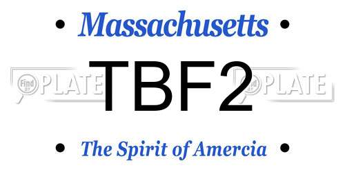 TBF2 Massachusetts License Plate