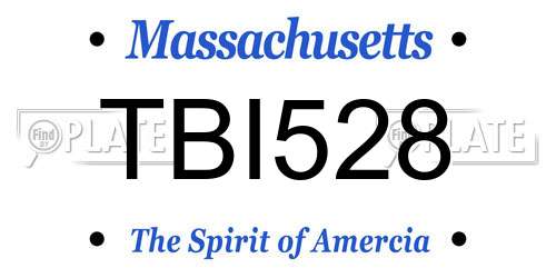 TBI528 Massachusetts License Plate