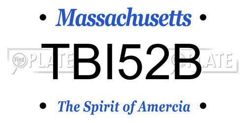 TBI52B Massachusetts License Plate