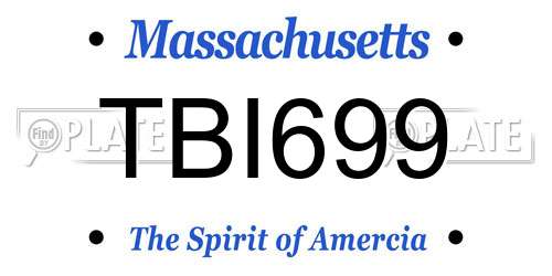 TBI699 Massachusetts License Plate