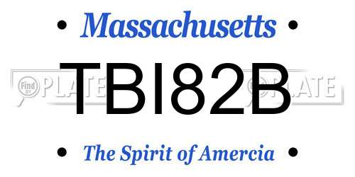 TBI82B Massachusetts License Plate