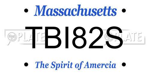 TBI82S Massachusetts License Plate