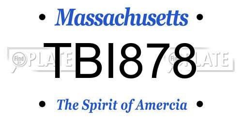 TBI878 Massachusetts License Plate