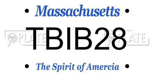 TBIB28 Massachusetts License Plate