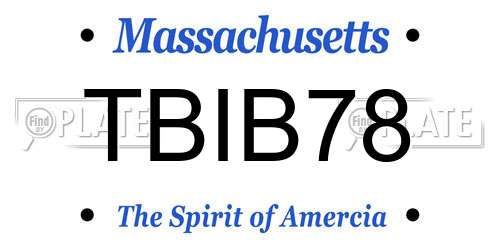 TBIB78 Massachusetts License Plate
