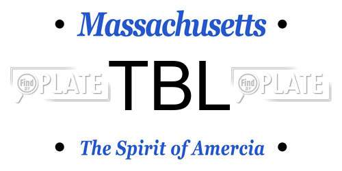 TBL Massachusetts License Plate