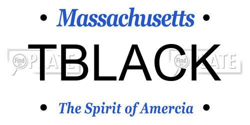 TBLACK Massachusetts License Plate