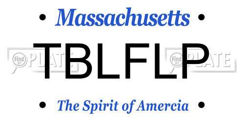 TBLFLP Massachusetts License Plate