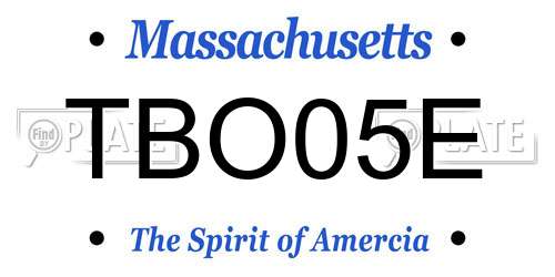 TBO05E Massachusetts License Plate