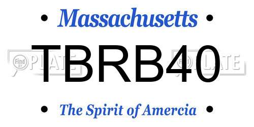 TBRB40 Massachusetts License Plate