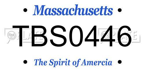 TBS0446 Massachusetts License Plate