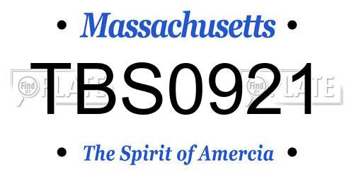 TBS0921 Massachusetts License Plate